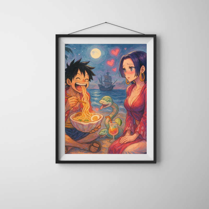 One Piece Wall Art – Luffy & Boa Ramen Date