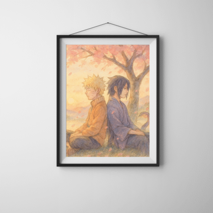 Naruto Wall Art – Naruto & Sasuke Sakura Sunset Poster